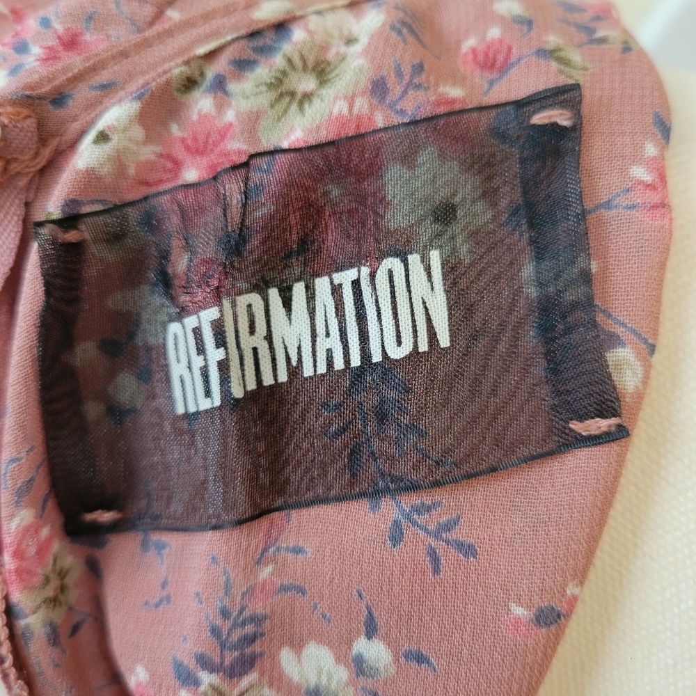 Reformation Pink Floral Huntington Maxi Dress Size 4 - Picture 7 of 7